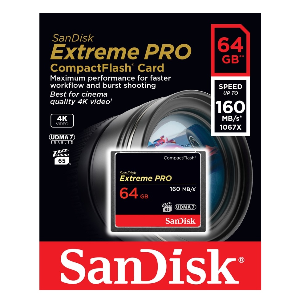 SanDisk 64GB Extreme Pro Compact Flash 160MB/s