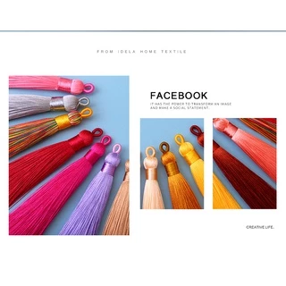 9 ซม.DIY รถตกแต่งบ้านโพลีเอสเตอร์ผ้าไหมพู่ผ้าฝ้าย Tassels Trim สําหรับเย็บผ้าม่านอุปกรณ์เสริม