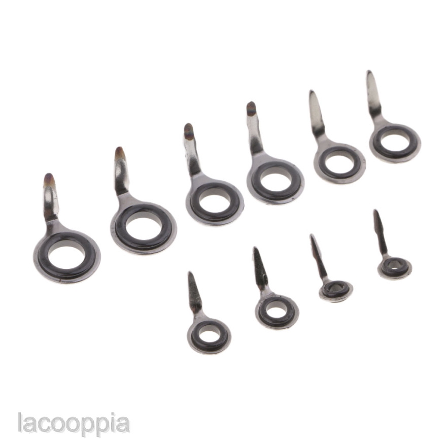 10 ชิ ้ นสแตนเลส 304 ตกปลา Rod Guides Eye Line