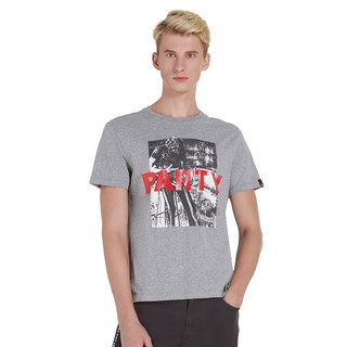 【ผ้าฝ้ายแท้】ราคาต่ำสุดDAVIE JONES เสื้อยืดพิมพ์ลาย สีเทา Graphic Print T-Shirt in grey TB0174TDขนาดเต็มS-3XL