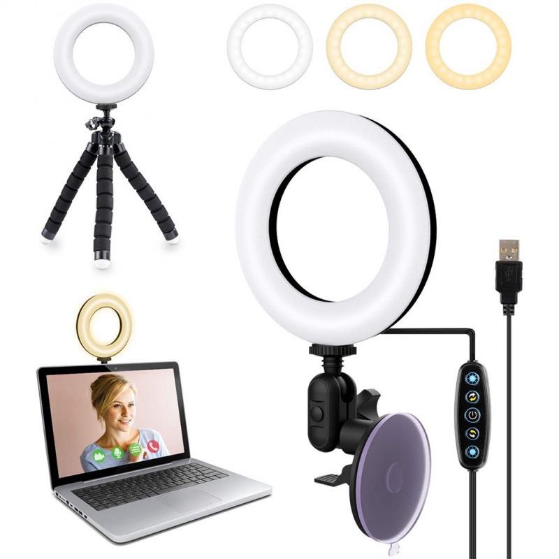 โคมไฟเซลฟี่Portable Desktop Photography LED Selfie Flash Dimmable ...