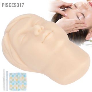 Pisces317 หุ่นหัวซิลิโคนจําลอง แบบนิ่ม ใช้ซ้ําได้ พร้อมไม้บรรทัด สําหรับฝึกสักคิ้ว ทําผม