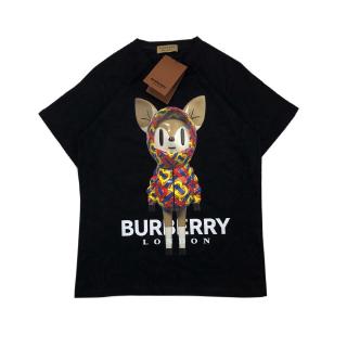 เสื้อยืดโอเวอร์ไซส์burberry เสื้อยืดแขนสั้นลําลองเนื้อผ้าฝ้ายพลัสไซส์สําหรับผู้ชายและผู้หญิงS-3XL