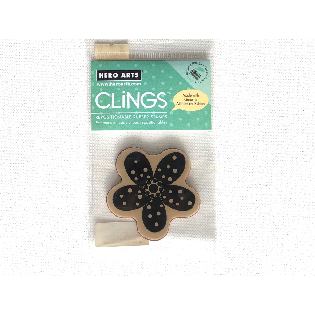 Hero Arts Cling Stamp CG204 Little Polka Dot Blossom 3"x3"