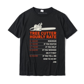 เสื้อยืดผ้าฝ้ายพิมพ์ลายขายดี เสื้อยืด ผ้าฝ้าย พิมพ์ลายอนิเมะ Tree Hourly Rate Chainsaw Funny Arborists สําหรับผู้ชาย