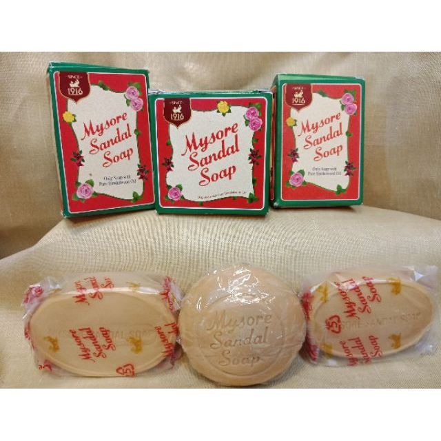 Indian Mysore Sandal Sandalwood Oil Soap สบู่อินเดียหอมน้ำมันแก่นจันทร์  75g 125g 150g