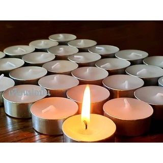 เทียนที่ไลท์ขาว-กล่องแดงแพค10 Tea light Candle เทียนจุดเตา เทียนสีขาวไม่มีกลิ่น เทียนอโรมา พร้อมส่งทันที