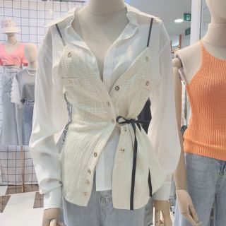 เซต 2 ชิ้น เสื้อเชิ๊ตแขนยาวผ้านิ่มม
