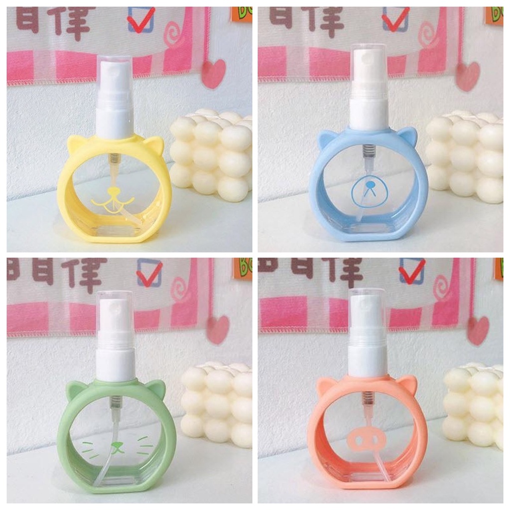 ขวดสเปรย์ น่ารัก 50 ML ขวดสเปรย์พกพา ขวดเปล่า ขวดแอลกอฮอล์ ขวดใส่น้ำหอม หุ้มซิลิโคนอย่างดี สีสันสวยงาม เกรดพรีเมี่ยม