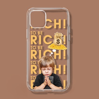 IPHONEเคสโทรศัพท์มือถือแบบใสลาย Become Rich Boy สําหรับ Iphone 13Promax 11 12 Pro 8Plus Xmax Xr