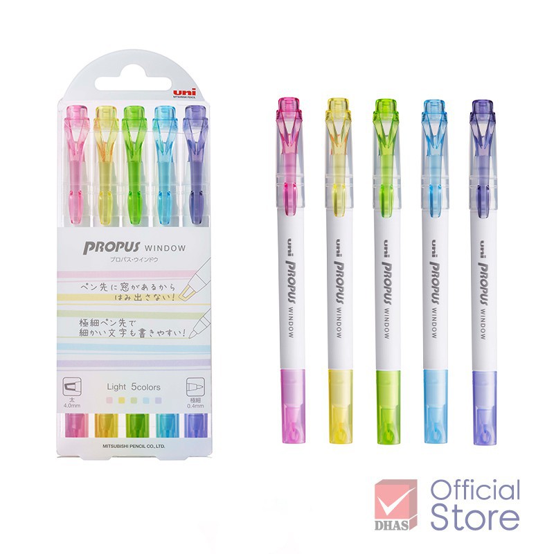 ปากกาไฮไลท์ ปากกาเน้นข้อความ โปรพัส PUS-102T แพ็ค 5 สี
