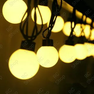 ไฟปิงปอง LED ไฟประดับ / ไฟตกแต่ง(ลูกใหญ่) ความยาว 4.5-5 เมตร 20 ดวงไฟ (เสียบปลั๊กไฟบ้านใช้งานได้เลย)