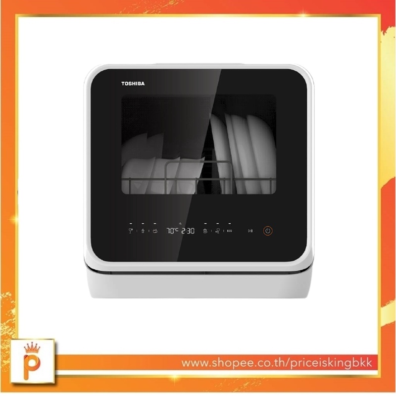 ไม่ต้องติดตั้ง TOSHIBA เครื่องล้างจานอัตโนมัติ รุ่น DWS-22ATH รองรับภาชนะสูงสุด 22 ชิ้น