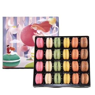 ◑Lian Yilian ขนม Macaron ฝรั่งเศส 24 กล่องของขวัญขนมขนมขนมเค้กขนาดเล็กขนมขนมสำหรับเด็ก