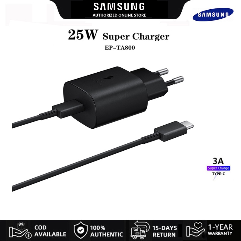 หัวชาร์จ Samsung 25W อะแดปเตอร์ชาร์จเร็ว ที่ชาร์จแบบชาร์จเร็ว PD ชาร์จเร็วสุด EP-TA800 พร้อมสาย3A US