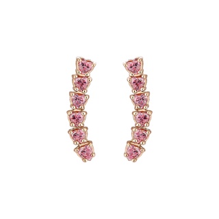 Haus of Jewelry - BLISSFUL MINI HEART EARRINGS ต่างหูเงินแท้ ประดับด้วยคริสตัลสวารอฟสกี้ (Swarovski)