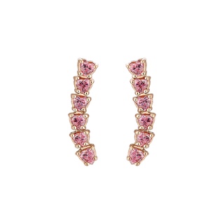 Haus of Jewelry - BLISSFUL MINI HEART EARRINGS ต่างหูเงินแท้ ประดับด้วยคริสตัลสวารอฟสกี้ (Swarovski)