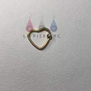 Daith Heart crystal earring จิวหูห่วงสแตนเลสหน สำหรับคนแพ้ง่าย (ราคาต่อ 1ชิ้น )