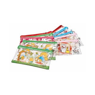 กระเป๋าซิปใสพิมพ์ A6 รุ่น 7513 แพ็ค 10 อัน Clear zip bag, printed A6 model 7513, pack of 10