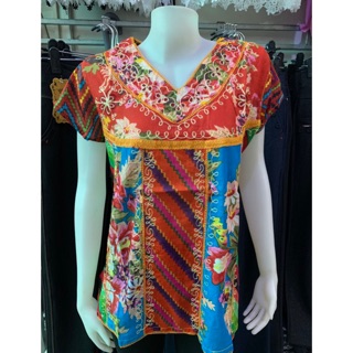 เสื้อดอกคอวี ตัดต่อ นำเข้าจากอินเดีย