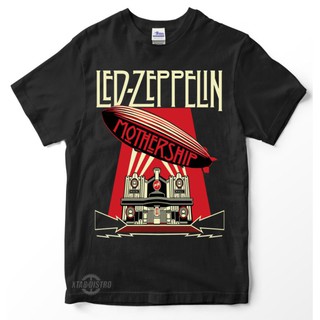 เสื้อยืดโอเวอร์ไซส์Zeppelin LED - MOTHERSHIP / เสื้อเชิ้ตวินเทจสําหรับผู้ชายผู้หญิงS-3XL