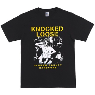 เสื้อยืดลําลอง แขนสั้น พิมพ์ลาย Knocked LOOSES OLDHAM COUNTY HARDCORE MERCHANDISE สีขาว