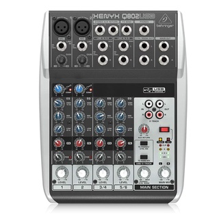 BEHRINGER XENYX Q802 USB มิกซ์เซอร์ Premium 8-Input 2-Bus Mixer with USB/Audio Interface