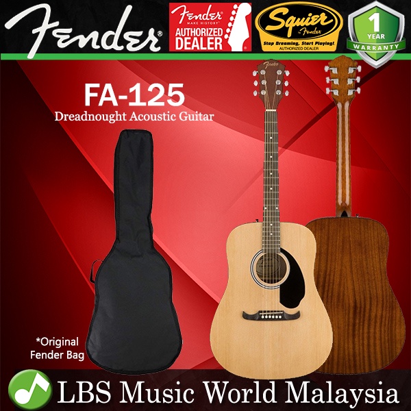 Fender FA-125 กีตาร์อะคูสติก Spruce Top พร้อมกระเป๋า Fender (FA125 FA 125)