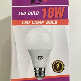 หลอดไฟ bulb LED 18 w หลอดขั้วเกลียว E27 แสงขาว RD