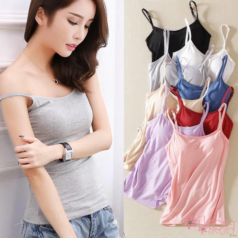 เสื้อกล้าม สายสปาเก็ตตี้ สีพื้น สําหรับผู้หญิง