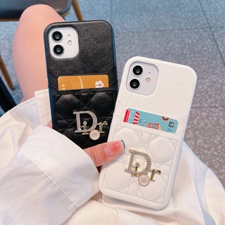 เคสโทรศัพท์มือถือ ลาย Dior พร้อมช่องใส่บัตร หรูหรา สําหรับ Samsung Galaxy S20 FE S20 S21 Plus S22 UItra Note 20 UItra