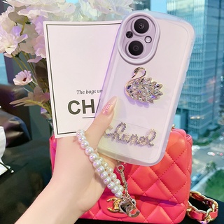 เคสโทรศัพท์มือถือ ซิลิโคน ลายหงส์คริสตัล หรูหรา สําหรับ OPPO Reno 8T 5G Reno 8T 4G Reno 8Z 5G Reno 7Z 5G Reno6Z 5G Reno 5Z 5G Reno 7 5G Reno 6 5G Reno 5 Reno 5F Reno 4F Reno 2F Reno 2Z Ph