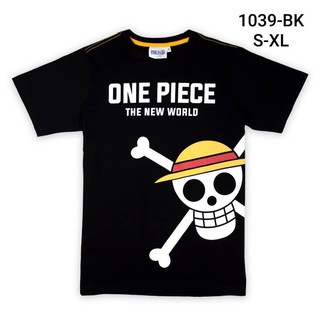 เสื้อยืดอินเทรนด์ผู้ชายอินเทรนด์ผู้หญิงเสื้อยืดวันพีช One Piece OP-1039-BK Luffy Icon สีดำS-3XL