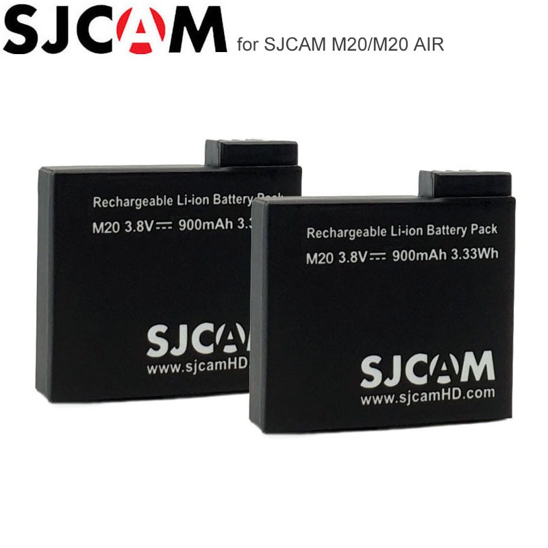 แบตเตอรี่กล้อง 2PCS SJCAM M20 Batteries Rechargeable Liion Battery Pack