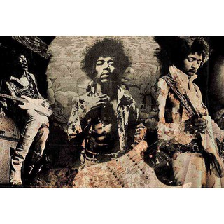 โปสเตอร์ รูปถ่าย นัก ดนตรี ร็อค จิมิ เฮนดริกซ์ JIMI HENDRIX (1963-70) POSTER 24”x35” Inch American Rock Blues Guitar V7