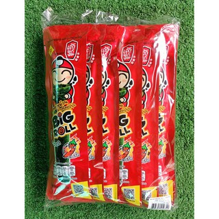 เถ้าแก่น้อย BIG ROLL รสเผ็ด ขนาด 3กรัม ยกแพ็ค 12ซอง สาหร่ายม้วนย่างสไตล์ญี่ปุ่น SEAWEED SPICY