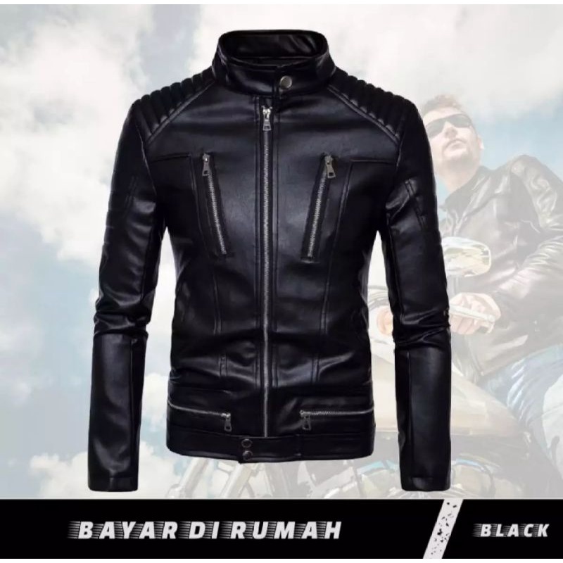 Garut Elegant Men 's Genuine Leather Jacket, New Racing Super Motorcycle Leather Jacket