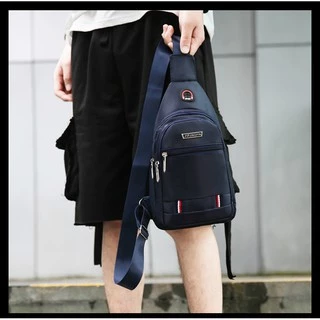 (w67)กระเป๋าคาดอก สะพายข้าง ผ้าoxfordหนา 4ซิป2ระดับ vgetbag