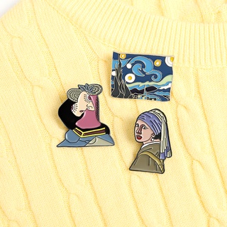 Van Gogh Enamel Pin The Starry Night เข็มกลัดสีน้ํามันสําหรับผู้ชายและผู้หญิง