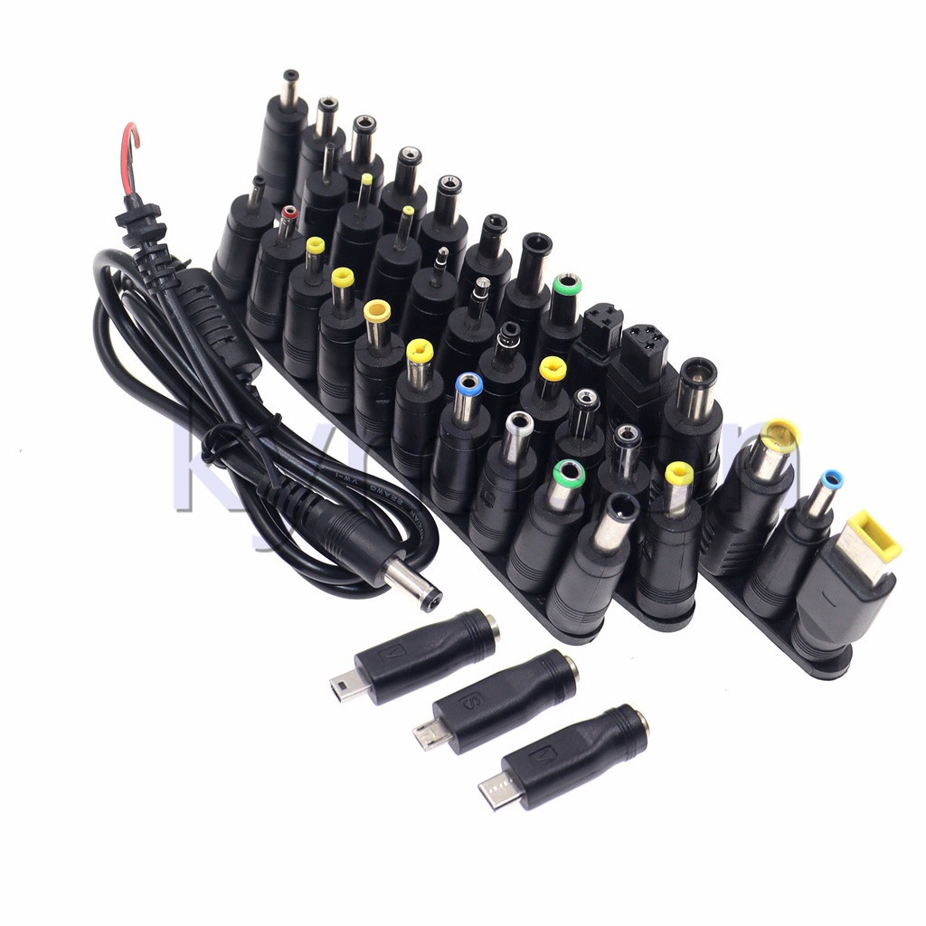 37 ชิ้น/เซ็ต Universal DC AC Power Adapter เคล็ดลับเชื่อมต่อชุดสําหรับ Lenovo Thinkpad แล็ปท็อปแหล่งจ่ายไฟ 5.5 มม.x2.5 มม.ปลั๊กแจ็คชุด