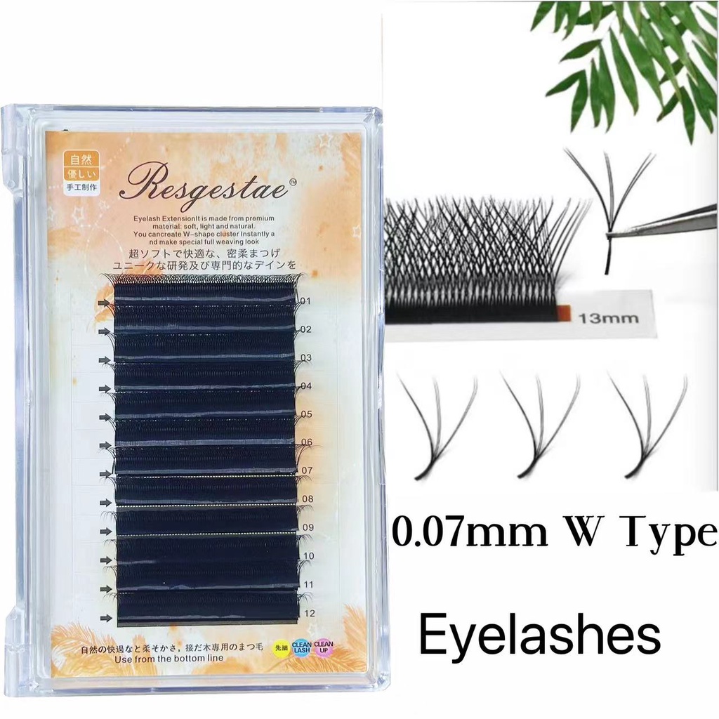 WShape Eyelash Extension Thickness 0.07mm Curvature B C D DD Premium