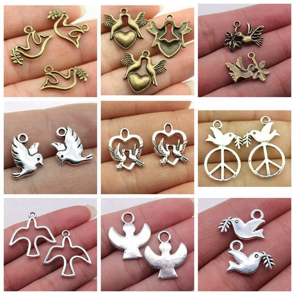 เครื่องรางนกนกพิราบสําหรับเครื่องประดับทําทําด้วยมือ Diy
