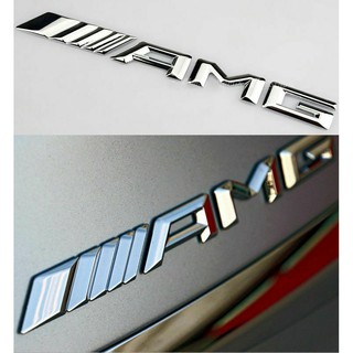 ป้าย อะไหล่ ส่งด่วน Logo ท้ายรถ AMG Mercedes Benz โครเมี่ยม ขนาด W117 W205 w209 W212 E63 W207 W176 W204 w240 W203 E260