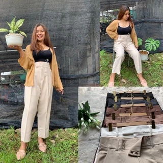 กางเกงสาวอวบอ้วนกางเกงทำงาน ใส่เที่ยวใส่คาเฟ่ผ้าเปเป้เอว34-46รุ่นS