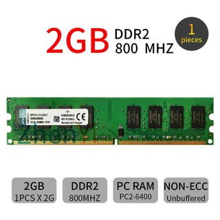 แรมหน่วยความจําเดสก์ท็อปสําหรับ Kingston 2gb Ddr 2 800 Mhz Pc 2-6400 240 Pin Cl 6 Kvr 800 D 2n 6 / 2g