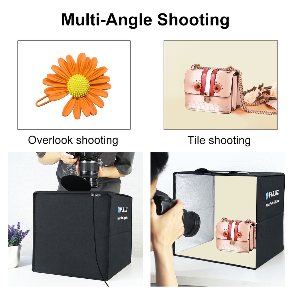 PULUZกล่องไฟถ่ายภาพสตูดิโอถ่ายภาพ30CM กล่องถ่ายรูปสินค้า กล่องสำหรับถ่ายภาพ พร้อมไฟ LED มี2สีให้เลือกรุ่นใหม่