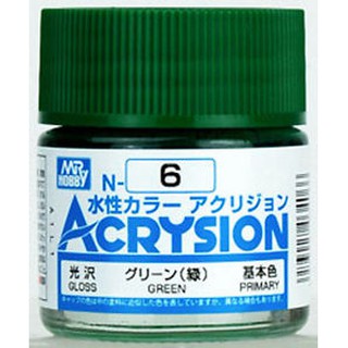 Mr.Hobby สีสูตรน้ำ Acrysion N6 Green สีน้ำสำหรับพลาสติกโมเดล กันพลา