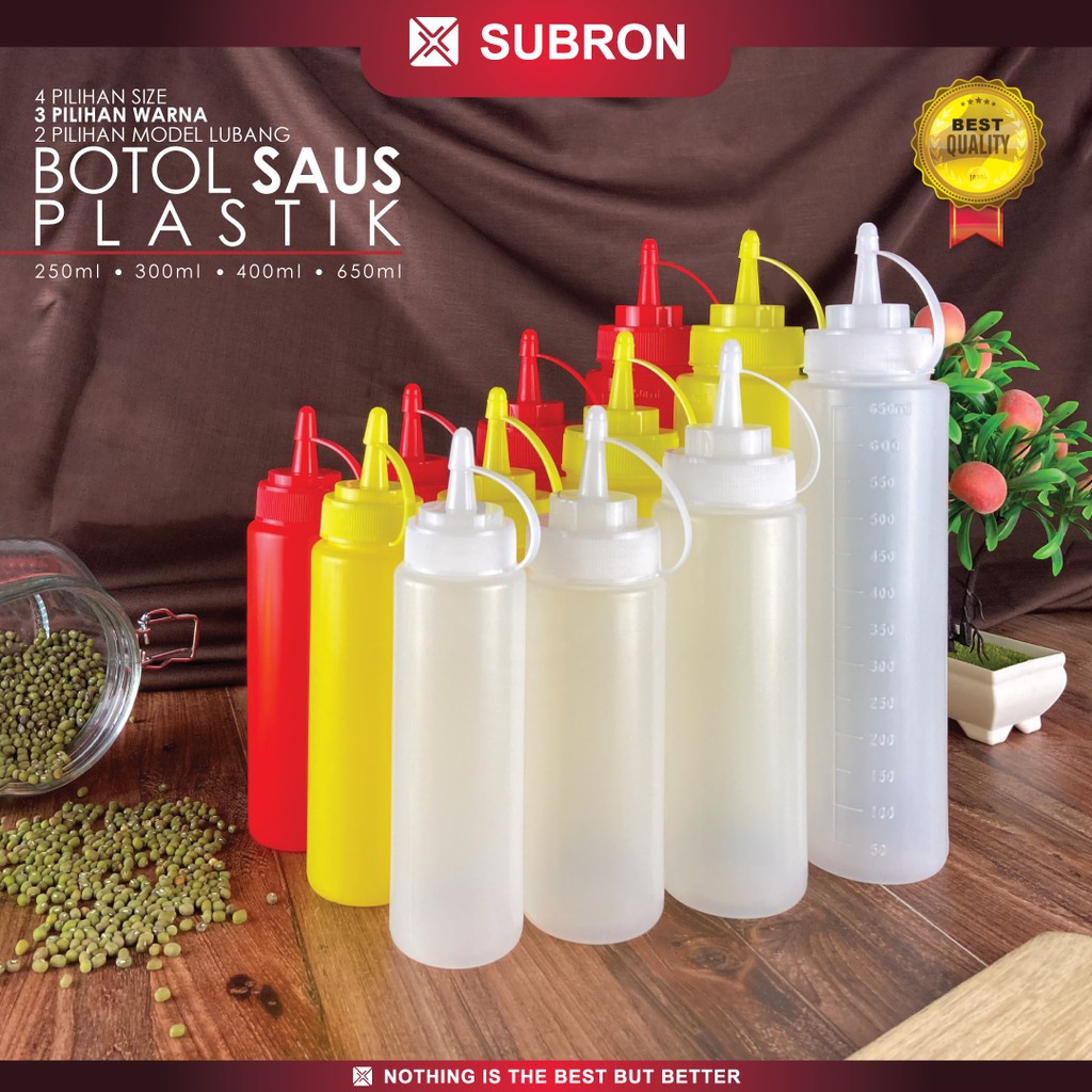 Subron ซอสขวด 1 หลุมมะเขือเทศซอสถั่วเหลือง แซมโบล มายองเนส เครื่องปรุงรสคอนเทนเนอร์ 250 มล. 300 มล. 400 มล. 650 มล. พลาสติก