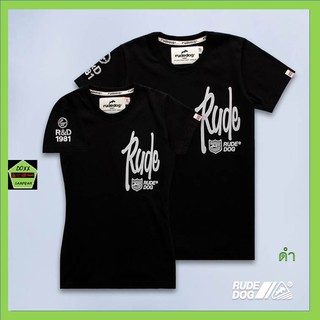 Rudedog เสื้อคอกลม ชาย หญิง รุ่น R&amp;D สีดำ