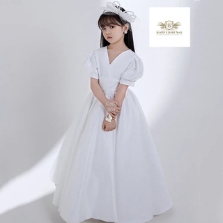 White Dress Girl เซท 2 ชิ้น ชุดกระโปรงยาว+ที่คาดผมคละแบบ ชุดไปงาน ชุดออกงาน เดรสเด็กหญิง เรียบหรู ใส่ในโอกาสพิเศษ เดร...